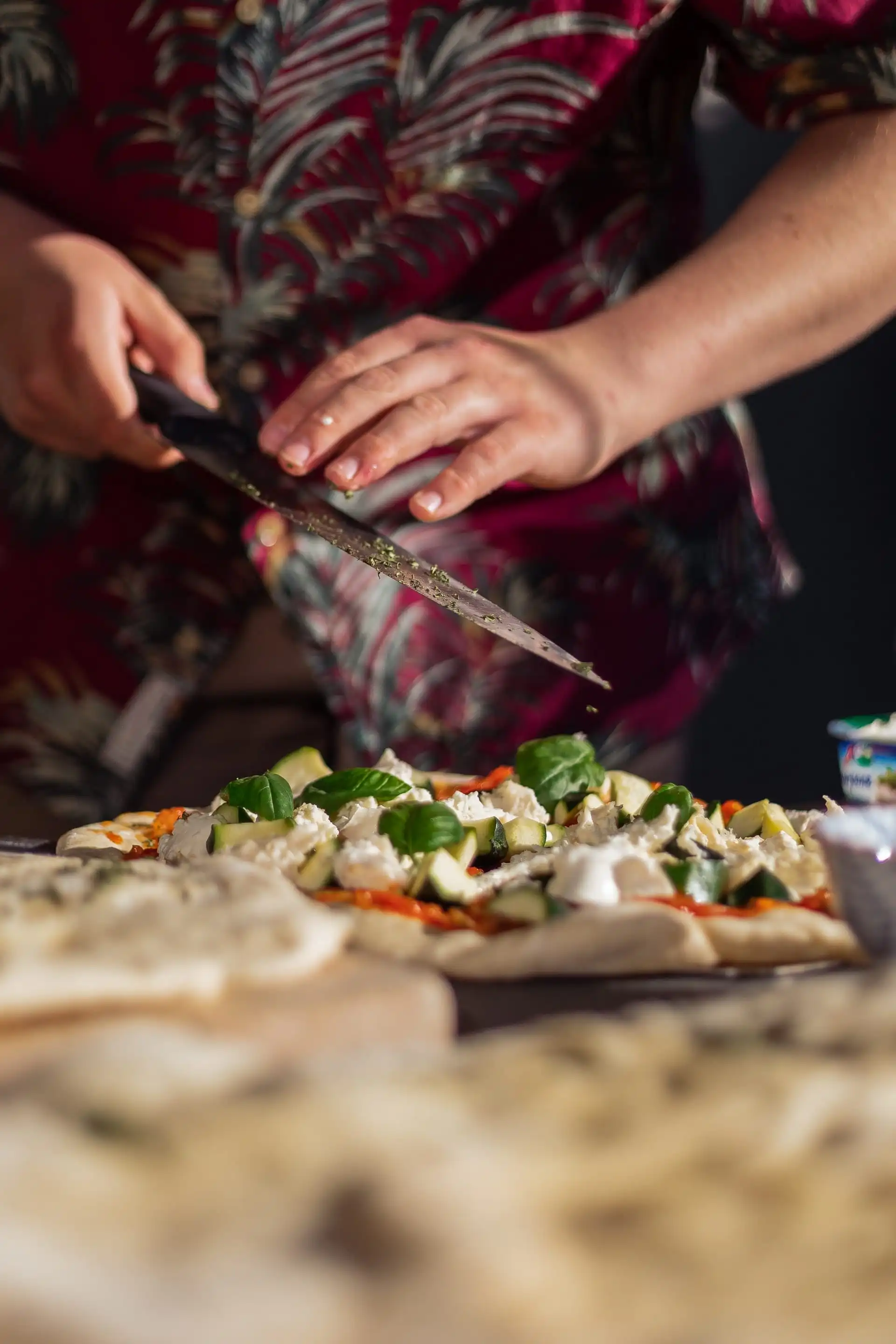 Cooking pizza